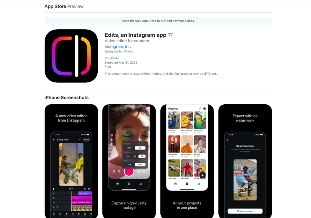 Meta’s New App “Edits” Takes On CapCut