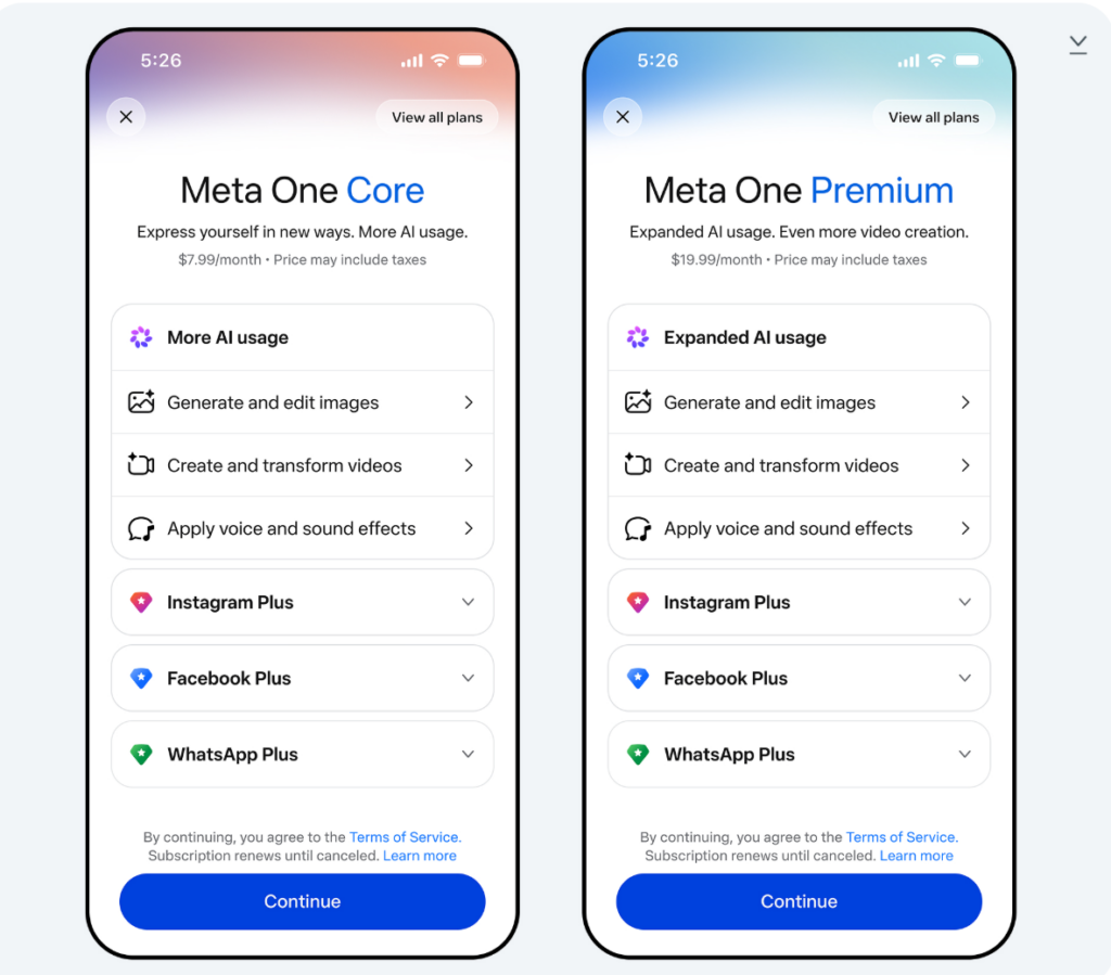 “Meta One” Adds Paid Business Tools